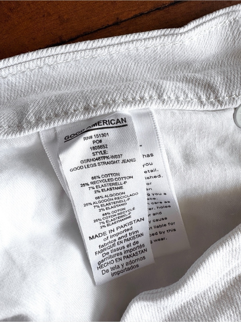 Sz 31 Good American White Good Legs Mid Rise Slim Straight Denim Jean NWT - Picture 4 of 8